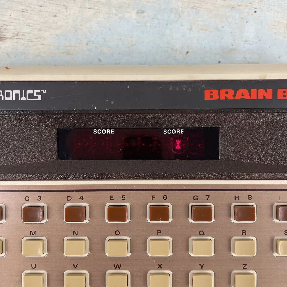 Vintage Mattel Brain Baffler Electronic Handheld Tabletop Game Box & Instruction